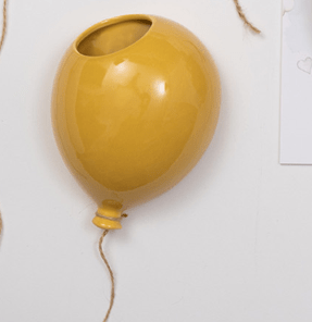 BOMBONIERA PALLONCINO VASO GIALLO COMUNIONE BATTESIMO COMPLEANNO CM 14.5x11.5x7+SC0081 - Dolci pensieri gift