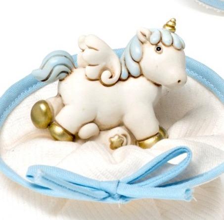 Bomboniera Unicorno Bimbo Bimba in Poliresina finiture di colore Oro 5 cm - Dolci pensieri gift