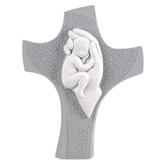BONGELLI SCULTURA BAMBINO ABBRACCIATO CON CROCE - Dolci pensieri gift