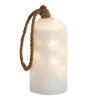 Campana Lanterna Natalizia in vetro Bianca con Decorazione Rotazione luci led 19 cm - Dolci pensieri gift