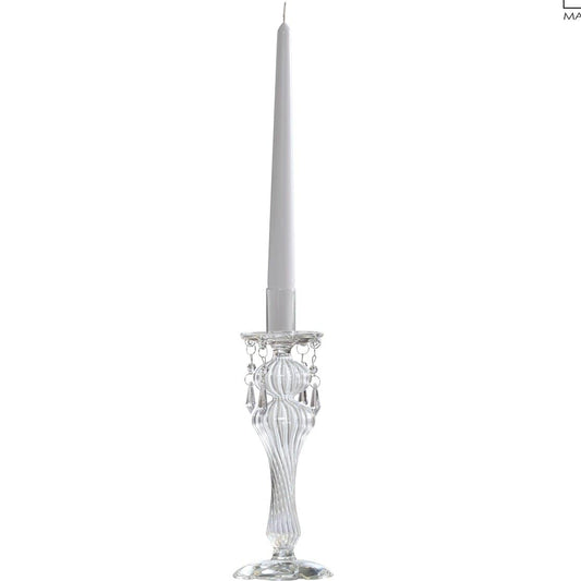 Candelabro porta candela in vetro 28 cm 1 fuoco elegante - Dolci pensieri gift