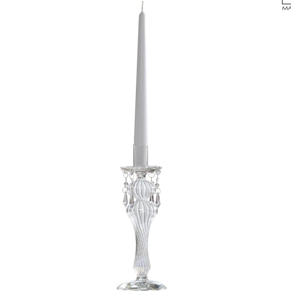 Candelabro porta candela in vetro 32 cm 1 fuoco elegante - Dolci