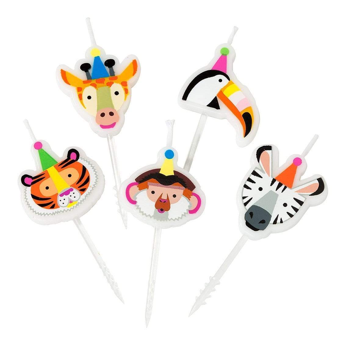 Candele animali da festa compleanno in cera 5 pezzi - Dolci pensieri gift