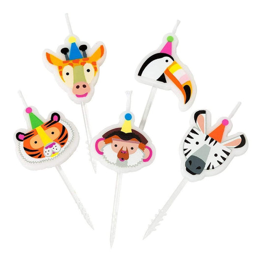 Candele animali da festa compleanno in cera 5 pezzi - Dolci pensieri gift