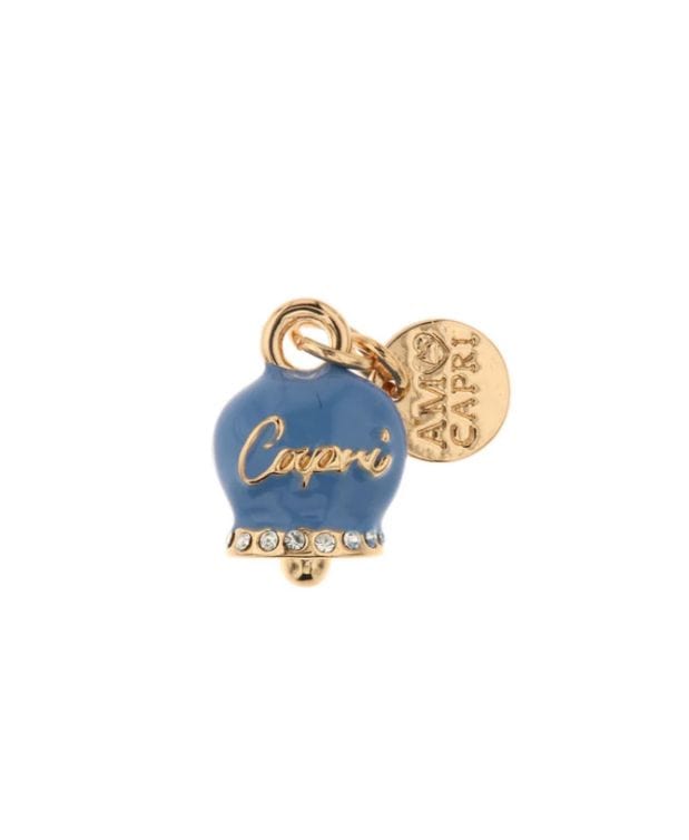 Dolci pensieri gift Capri Charm Pendente Smaltata Blu Avion Campanella Portafortuna collezione Belvedere