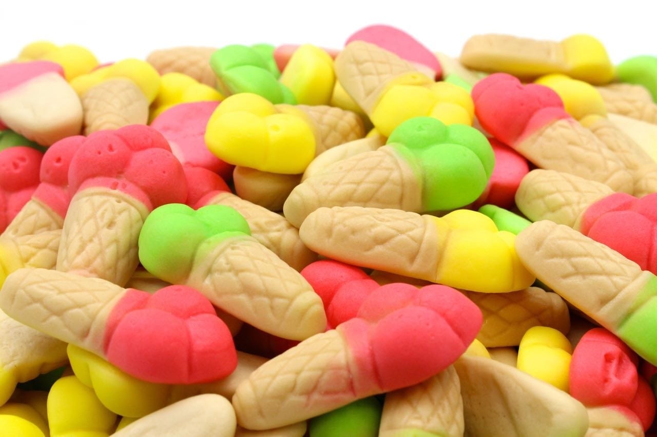 CARAMELLE GOMMOSE CONI GELATO COLORATI AL GUSTO FRUTTA CONFEZIONE DA 100GR - Dolci pensieri gift