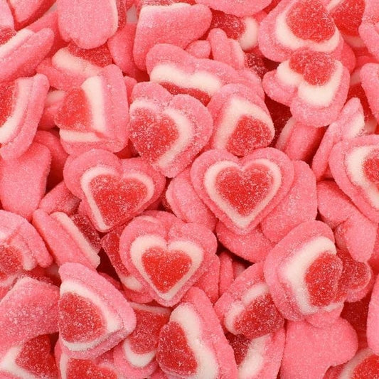 CARAMELLE GOMMOSE CUORI ROSA TRICOLORE GOMMOSI ZUCCHERATI CONFEZIONE DA 100GR - Dolci pensieri gift