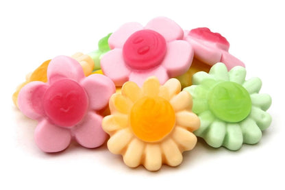 CARAMELLE GOMMOSE FIORI COLORATI ALLA FRUTTA ASSORTITI CONFEZIONE DA 100GR - Dolci pensieri gift