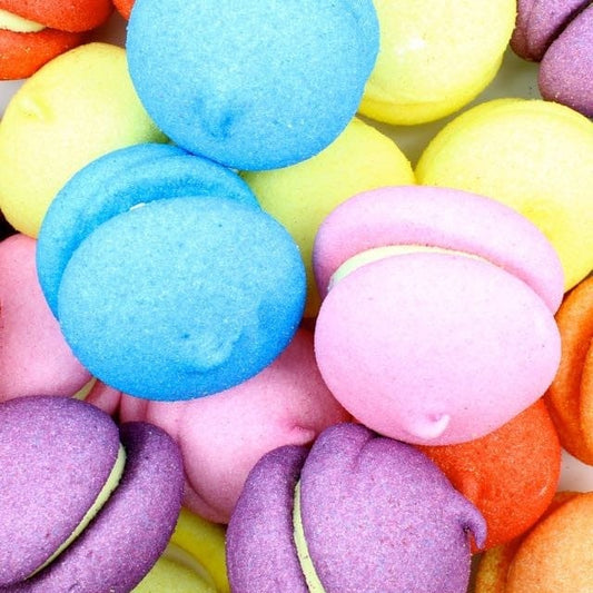 CARAMELLE GOMMOSE MARSHMALLOW MACARONS MINI SOFFICI CONFEZIONE DA 100GR - Dolci pensieri gift