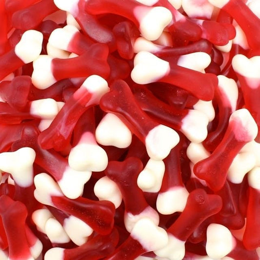 CARAMELLE GOMMOSE OSSO PANNA E FRAGOLA CONFEZIONE 100GR - Dolci pensieri gift