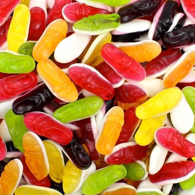 CARAMELLE GOMMOSE SCARPETTE COLORATE FRUTTA CONFEZIONE 100GR - Dolci pensieri gift