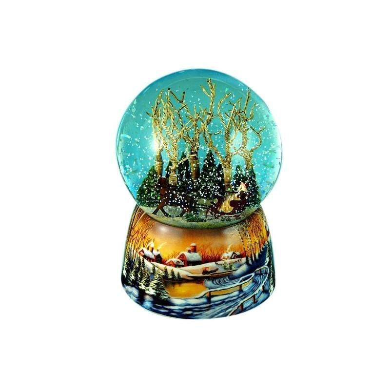 Carillon Sfera in porcellana disegno Natalizio Casa invernale con Slitta - Dolci pensieri gift
