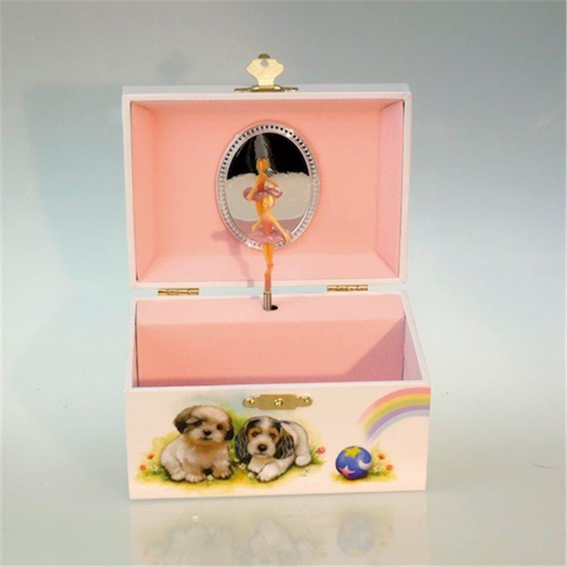 Carrilon portagioie con ballerina scatola cani cuccioli - Dolci pensieri gift