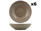 CASCINA set 6 Piatti in Ceramica Fondi Shabby chic Tortora 20 cm - Dolci pensieri gift