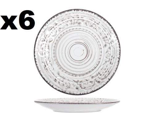 CASCINA set 6 piatti frutta in Ceramica Shabby chic Bianco 21cm - Dolci pensieri gift