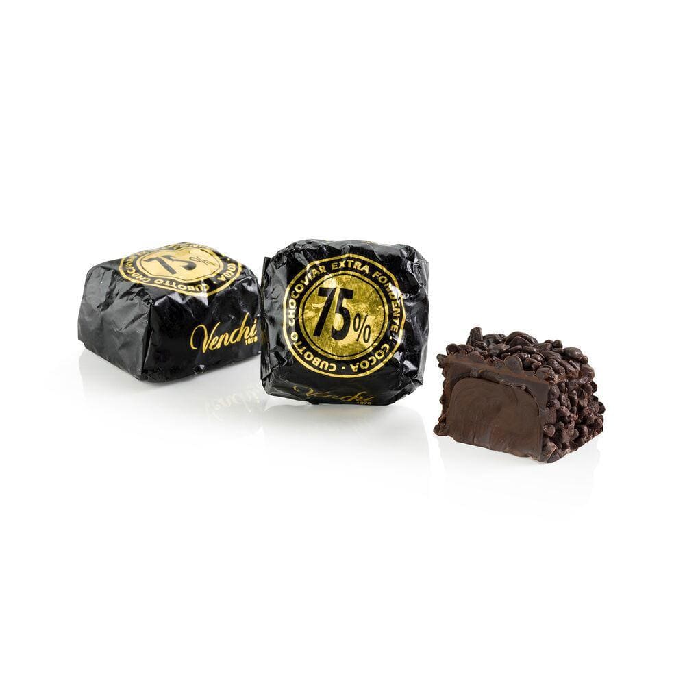 Cioccolato VENCHI Chocoviar 75% fondente ricoperti da cioccolato extra fondente confezione 100gr - Dolci pensieri gift
