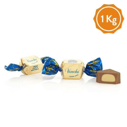 Cioccolato VENCHI ripieni con crema di latte e pasta nocciola confezione 100gr - Dolci pensieri gift
