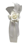 Collezione Bomboniere Sacchetto VANITY Lungo Bianco con Fiore e Fiocco 13 cm - Dolci pensieri gift