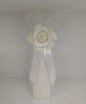 Collezione Bomboniere Sacchetto VANITY Lungo Bianco con Fiore e Fiocco 13 cm - Dolci pensieri gift