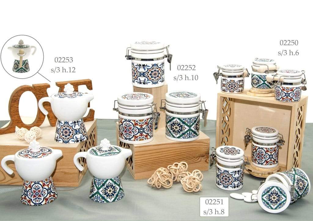 Barattoli cucina colorati realizzati in ceramica bianca - MilleMotivi