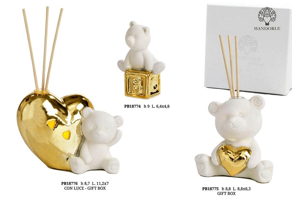 Collezione cuore oro orsetto Bomboniere compleanno battesimo comunione - Dolci pensieri gift