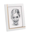 Cornice in legno con inserti alluminio portafoto 15x20 Verticale bianco - Dolci pensieri gift