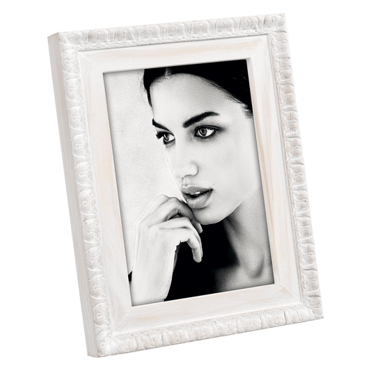 Cornice portafoto boho chic in legno bianco 15 x 20 cm decorazione tulipani - Dolci pensieri gift