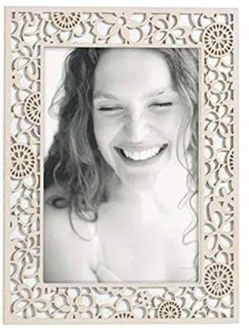 Cornice portafoto decorazioni traforata fiori 15 x 20 cm colore bianco - Dolci pensieri gift