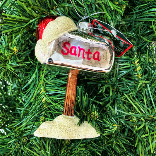 Decorazione Albero di Natale in vetro POSTA DI BABBO NATALE 10x7 cm - Dolci pensieri gift