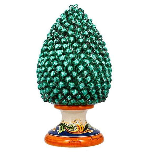 Decorazione Pigna Grande Verde con base decorata 50 cm - Dolci pensieri gift