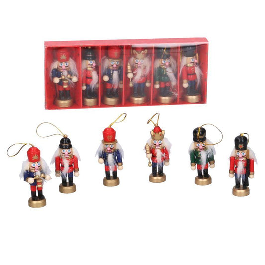 Decorazioni albero di Natale Confezione da 6 Soldatini assortiti Nutcracker 8 cm - Dolci pensieri gift