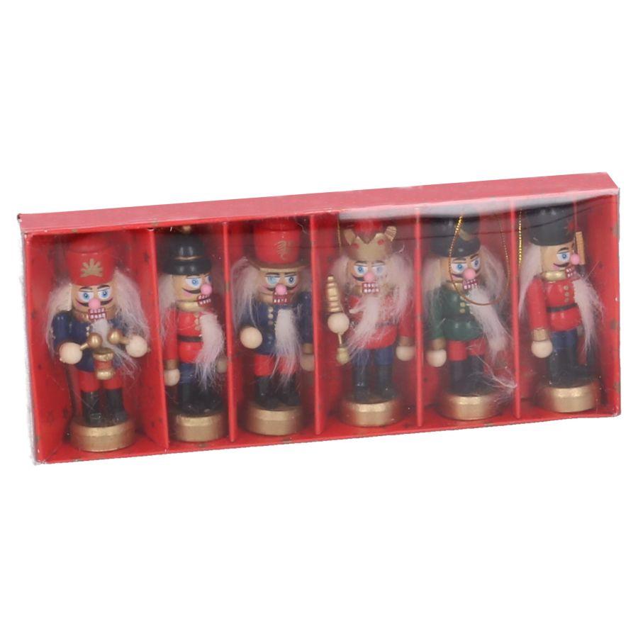 Decorazioni albero di Natale Confezione da 6 Soldatini assortiti Nutcracker 8 cm - Dolci pensieri gift