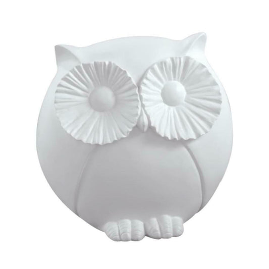 Gufo civetta bianco portafortuna in gres soprammobile 19 cm - Dolci pensieri gift