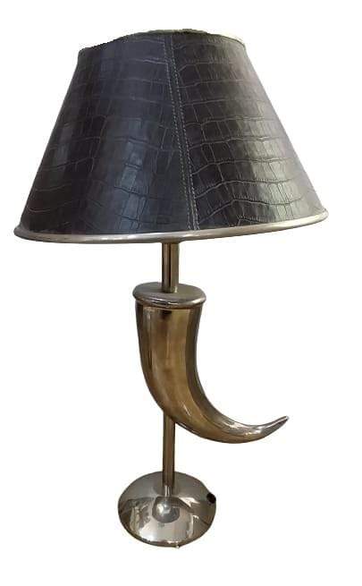 Lampada da Tavolo Corno Argento Indiano 55 cm - Dolci pensieri gift