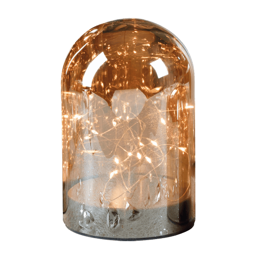 Lanterna di Natale in vetro con luci a led Alimentazione a batteria 13cm - Dolci pensieri gift