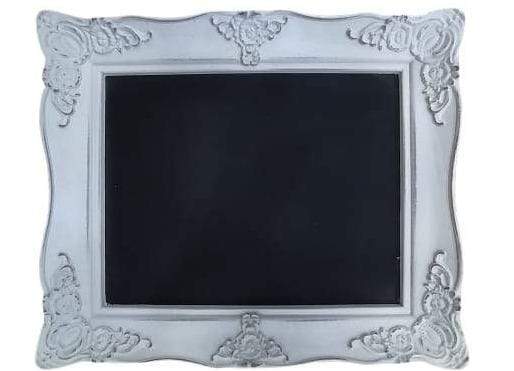 Lavagna Nera da Parete da Gesso con Cornice Bianca 46 cm - Dolci pensieri gift