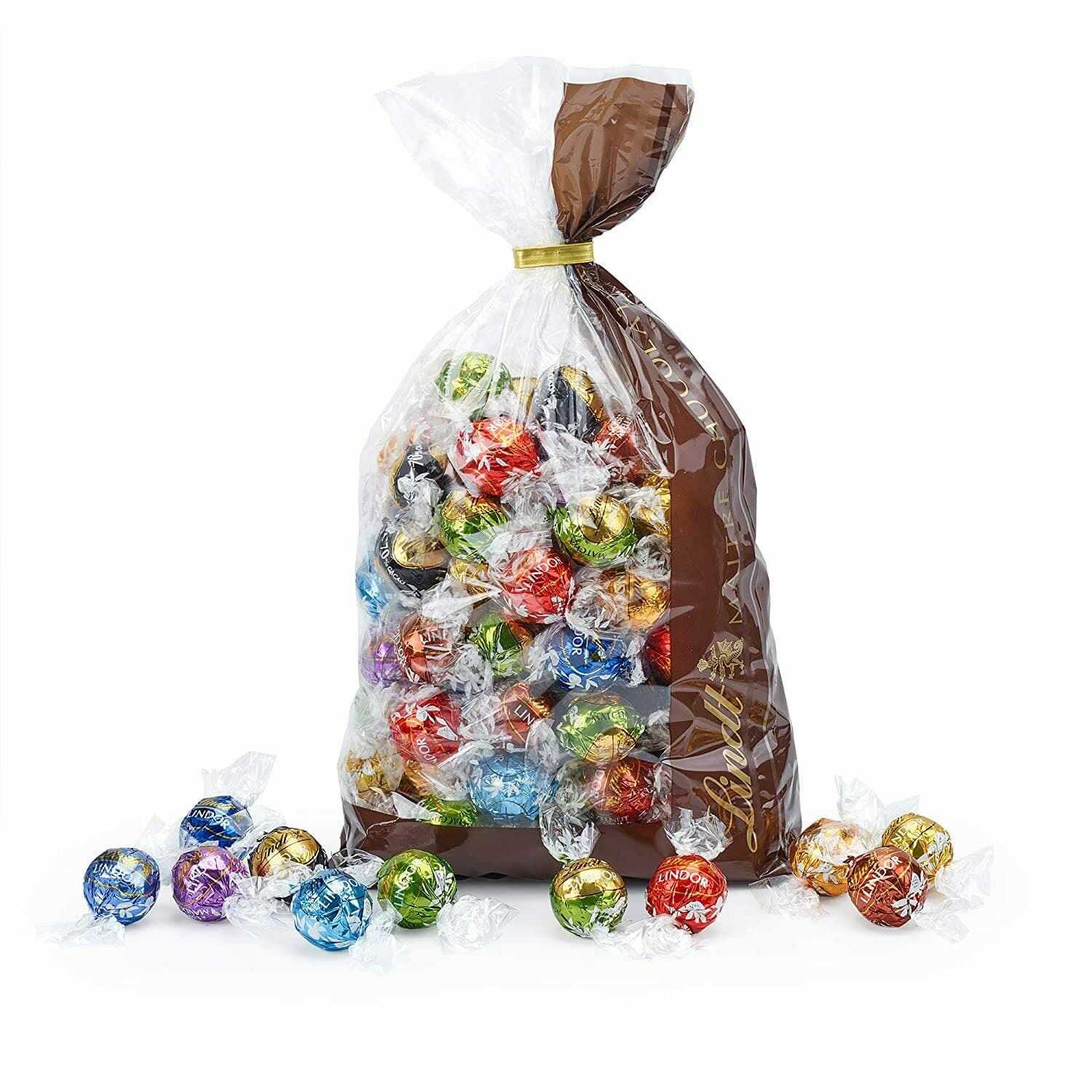 Lindt Lindor 10 varietà mix per 11 palline Taglia Caramello Mango Fragola Bianco 70% 1 kg - Dolci pensieri gift