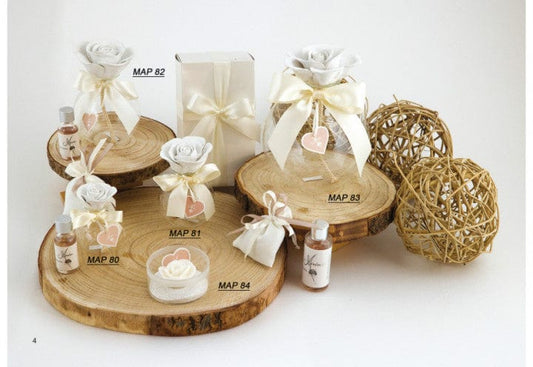 Dolci pensieri gift Linea ROSA profumatore in vetro con rosa bianca in gesso