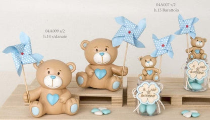 ORSETTI IN RESINA CON GIRANDOLA VERA BATTESIMO - Dolci pensieri gift
