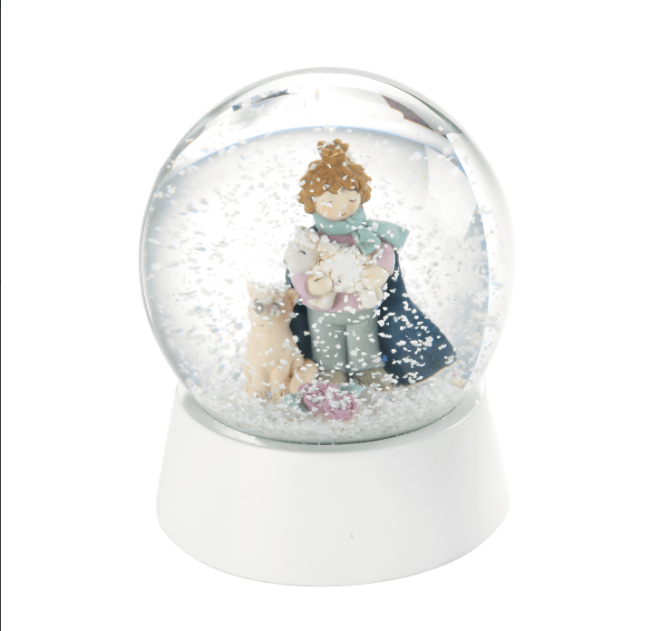Palla di Neve Natalizia Piccolo Principe con Coppia di Cagnolini 10 cm - Dolci pensieri gift