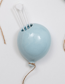 PALLONCINO PROFUMATORE CERAMICA CELESTE COMPLEANNO BATTESIMO COMUNIONE - Dolci pensieri gift