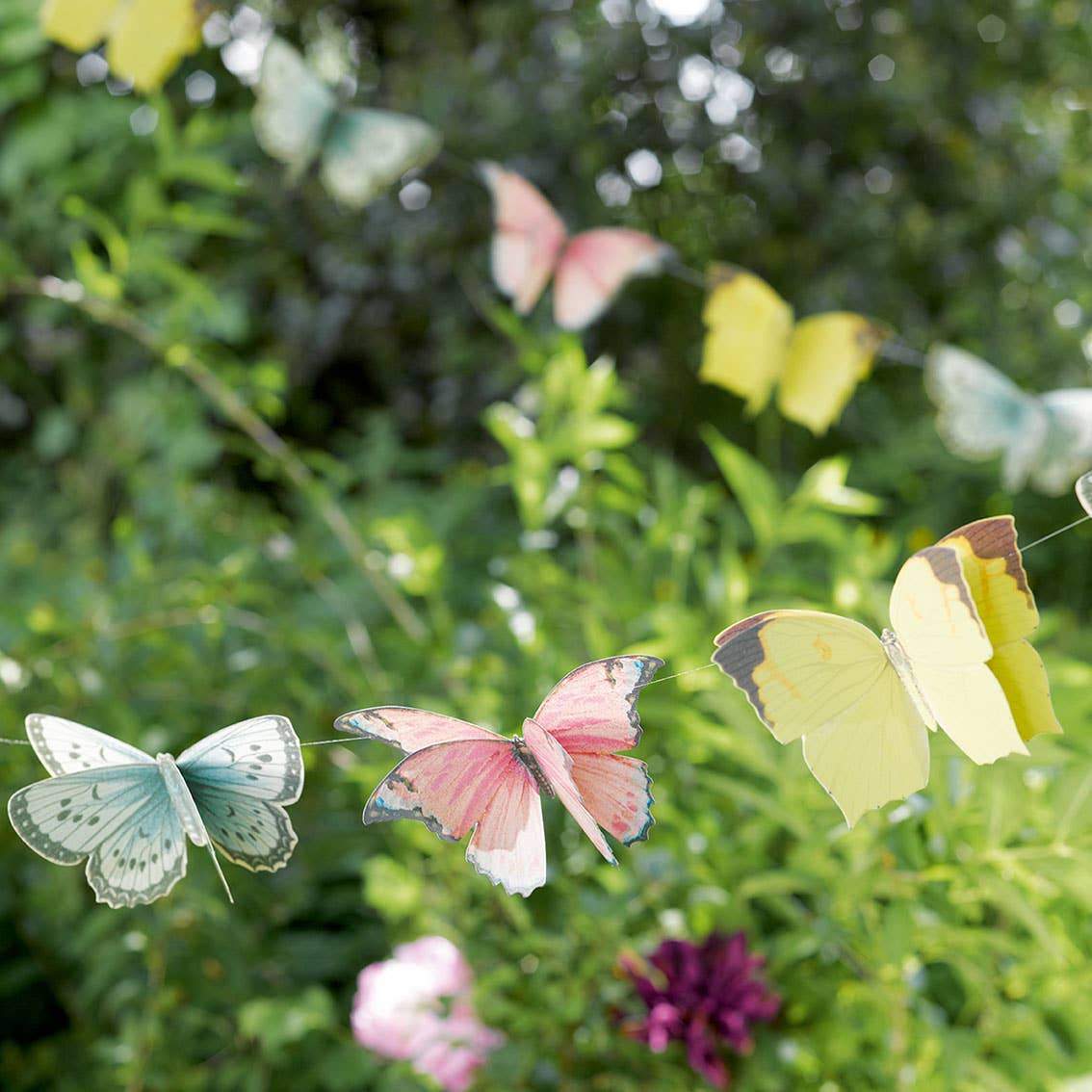 Bandierine a forma di farfalla multicolor festoni in carta 3 metri - Dolci pensieri gift