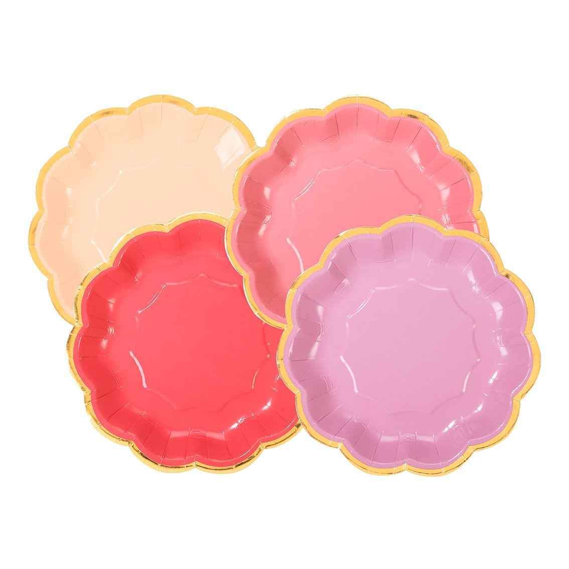 Piatti da festa mix rosa, pink confezione da 12 piatti in carta - Dolci pensieri gift