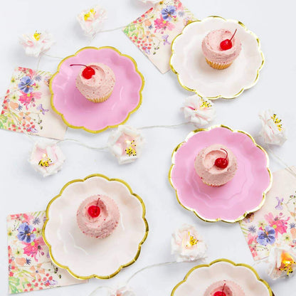 Piatti da festa mix rosa, pink confezione da 12 piatti in carta - Dolci pensieri gift