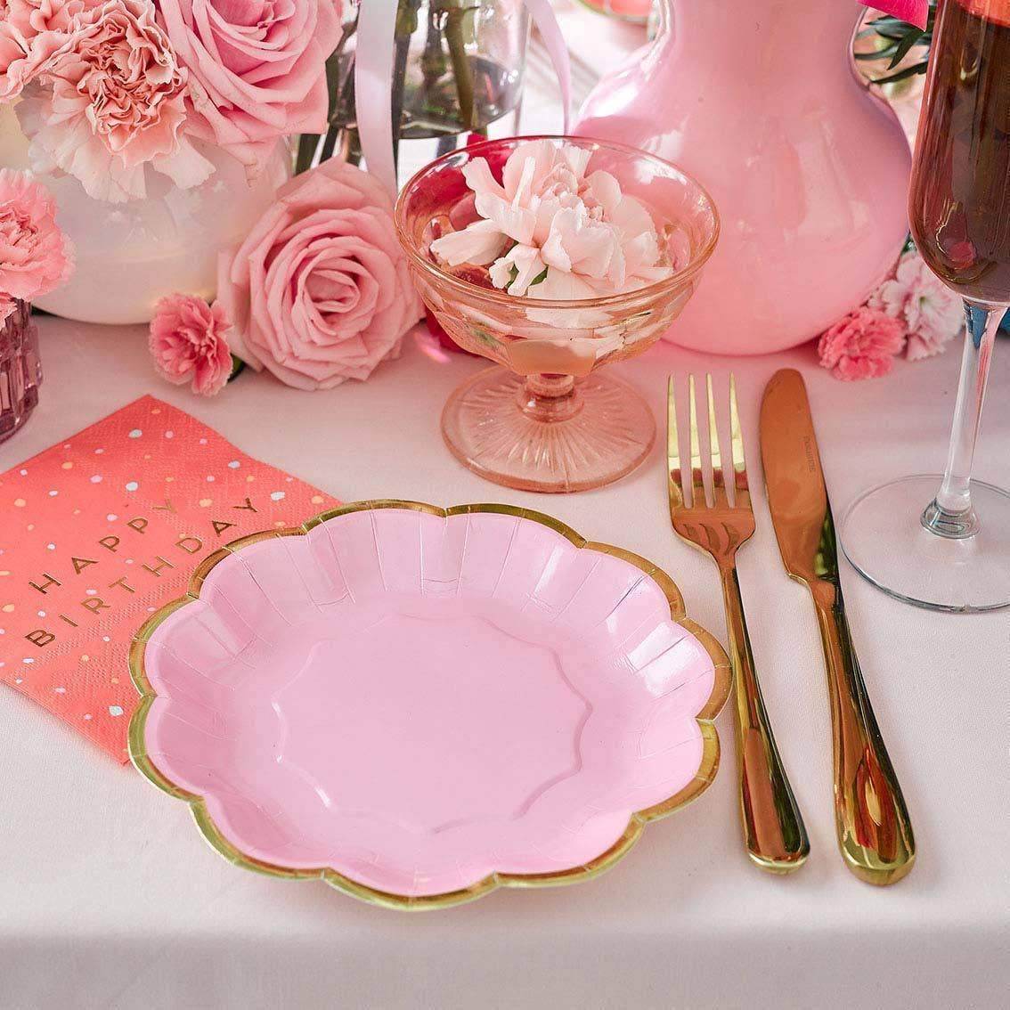 Piatti da festa mix rosa, pink confezione da 12 piatti in carta - Dolci pensieri gift