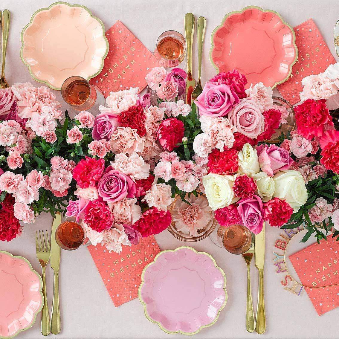 Piatti da festa mix rosa, pink confezione da 12 piatti in carta - Dolci pensieri gift