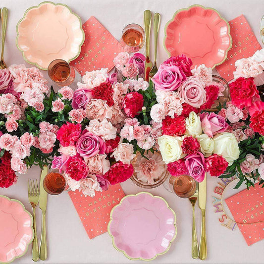 Piatti da festa mix rosa, pink confezione da 12 piatti in carta - Dolci pensieri gift