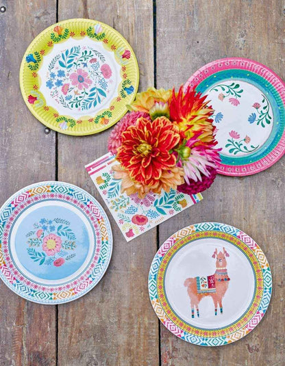 Piatti di carta boho chic floreali, confezione da 12 pezzi - Dolci pensieri gift