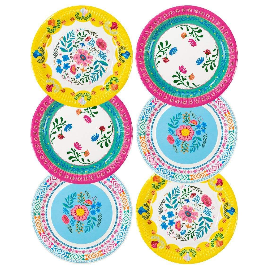 Piatti di carta boho chic floreali, confezione da 12 pezzi - Dolci pensieri gift