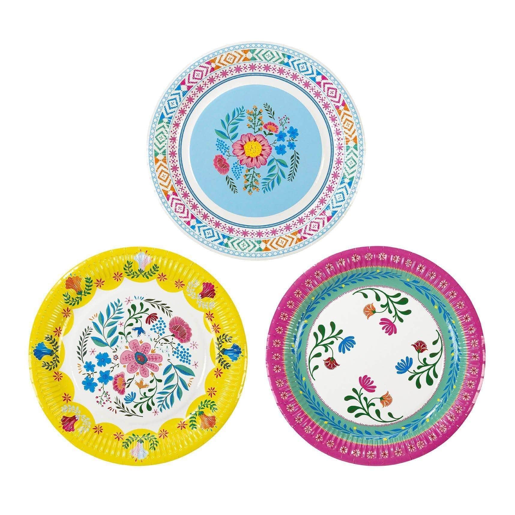Piatti di carta boho chic floreali, confezione da 12 pezzi - Dolci pensieri gift